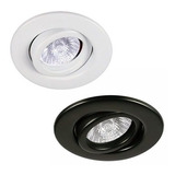 Spot Embutir Movil Blanco Negro Circular  + Dicroica Led 7w 