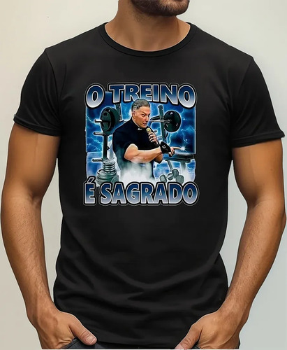 Camiseta Para Academia Meme Treino È Sagrado Camisa Unissex