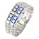 Alinker Reloj De Pulsera Cuadrado Digital Unisex De Acero In