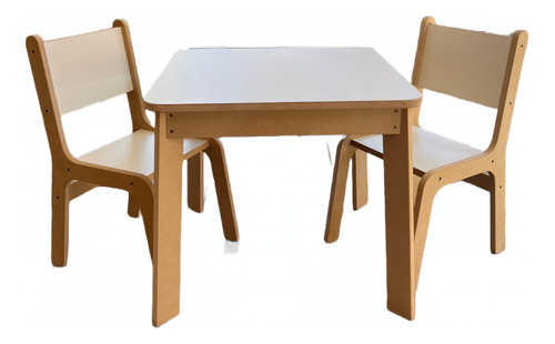 Juego De Mesa Y 2 Sillas Para Niños Madera