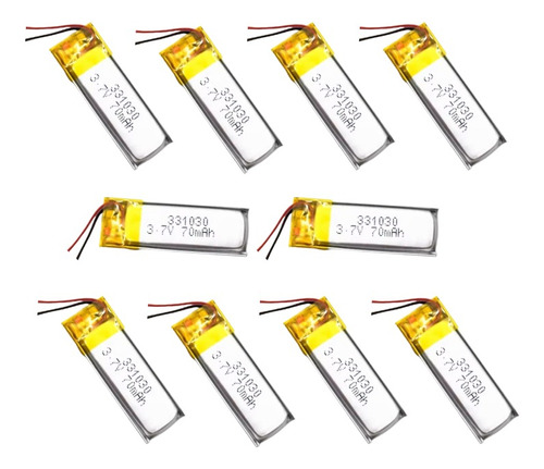 10 Baterias 331030 Beston Litio 3.7v Polímero Li-ion 70mah 