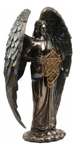 Figura De Arcángel Metatrón Con Cubo De Angel En Resina Fina