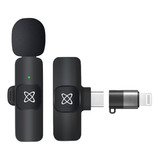 Microfono Corbatero Inalambrico Compatible iPhone iPad Color Negro