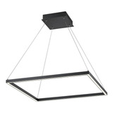 Colgante Led Quadra Moderno 60x60 46w Negro Calido 3000k