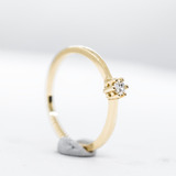 Anillo Compromiso Oro 14k Kt Diamante Natural 0.05 Ct G Vs2