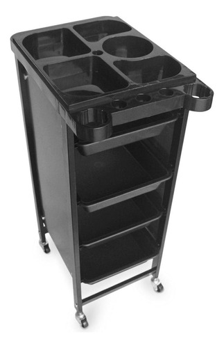 Mueble Para Estetica Gran Shopping Salón De Belleza Carrito Ruedas Color Negro