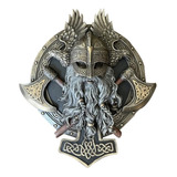 Placa Decorativa Para Pared Con Doble Hacha Vikinga Berserke