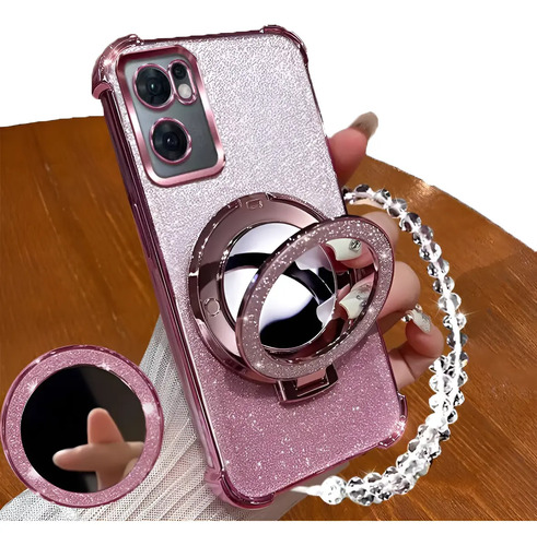 Funda Para Oppo Reno13 F Rudo Uso Mujer Magnética Niña Bling Transparente