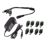 3 Fuente Eliminador Corrien 12v 2a+divisor Cctv 1x4+conector