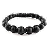 Pulsera Tejida Piedra Turmalina Moda Hombre 2023