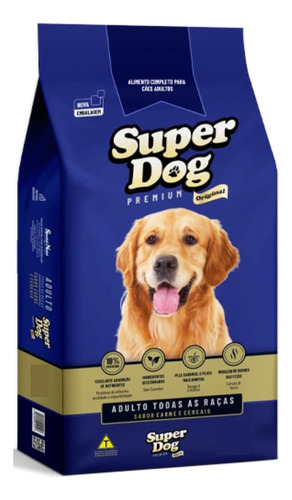 Ração Super Dog Todos Os Tamanhos Carne E Cereais 15kg