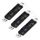 Multiconector Usb Varios Puertos, Mxaii-003, 3 Pzas, Negro,