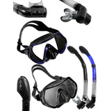 Set De Careta Vidrio Templado Y Snorkel Para Buceo 