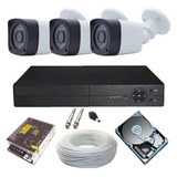 Kit Residencial Comercial 3 Câmeras Full Hd Ir 24 Leds Dvr 4ch P2p