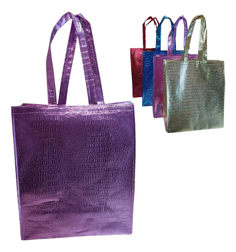 70 Pack Bolsas Reutilizables Metalicas Texturizada Lilas