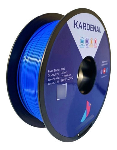 1 Kg 1.75mm Filamento Pla Premium Kardenal Color Azul Rey