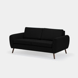 Sofa Anderson M&a 2 Puestos En Microfibra Negra