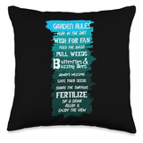 Garden Rules Caretaker O Planter Throw Pillow, 16x16, M...