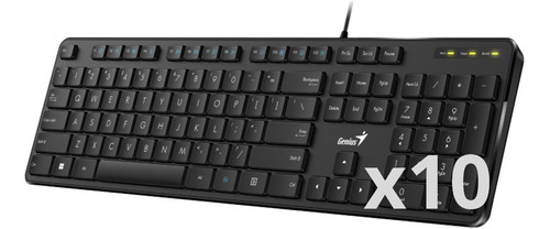 Pack X10 Teclados Usb Para Pc Slim Multimedia Genius M 200