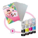 Tinta Epson L3110 Original T544 Pack X4 + Papel Glossy R4