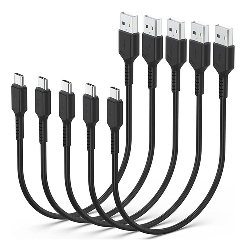 Cable Usb C Corto De 1 Pie, Paquete De 5 Cables De Cargador