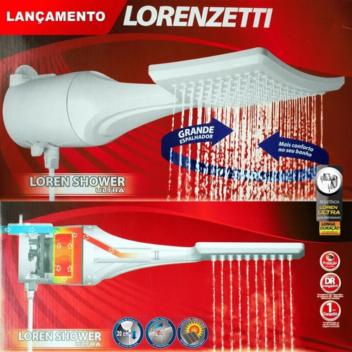 Ducha Loren Shower Eletrônica Ultra 220v 7500w Lorenzetti