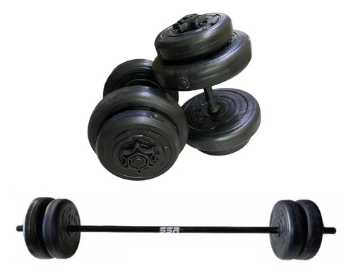 Barra Y Par Mancuernas, Pesas Desarmables 80lb Ssr Sport