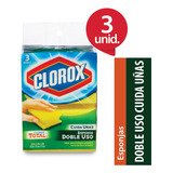 Clorox Esponja Doble Uso Cuida Uñas 3 Unidades