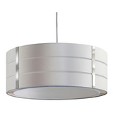 Colgante Moderno Deco Simil Madera Blanco Apto Led Cromo