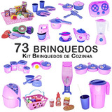 Mega Kit Infantil Mercado Comida Tabua Panela Fogão Fuê 73pç