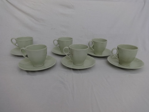 Lote X6 Duo Cafe Loza Inglesa Grindley Verde Antiguo Shabby