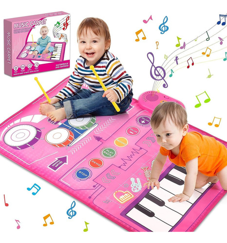 Regalo Para Niña De 1 Año, Tapete Musical 2 En 1 Con Tec [u]