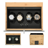 Organizador De Relojes Wood Watch Winder Box 4 Ranuras Cajas