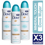 Desodorante Dove Mujer Mineral Touch Pack 3 Unidades 150ml