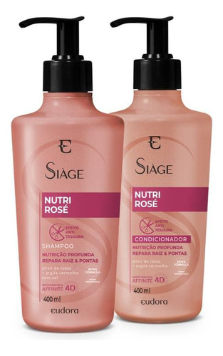 Combo Siàge Nutri Rose: Shampoo 400ml + Condicionador 400ml