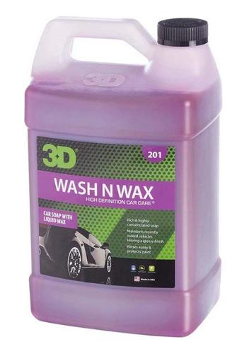 Wash N Wax / Shampoo Con Cera 4 Litros / 3d Detailing