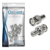 10x Adaptador Conector Bnc Macho Para Rca Fëmea Cftv Connect Pro