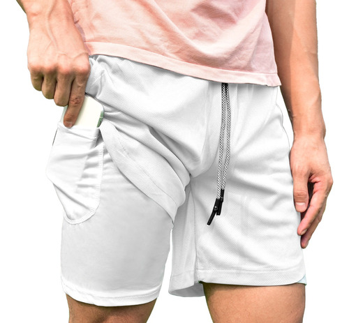 Gimnasio Short Con Licra Deportiva 2 En 1 Hombre Correr