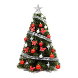 Arbol De Navidad Xl 1,00 Mts +30 Pza Rojo Plata- Blackfriday