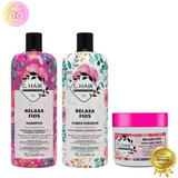 G Hair Kit Relaxa Fios Profissional Shampoo + Cond+ Mascara 