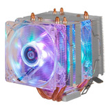 Cooler Fan Duplo Gamer 6 Leds Argb Pata Cpu Universal Intel