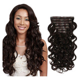 Cabelo Humano Peruca Aplique Tic Tac 55 Cm - Marrom Chocolat