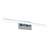 Aplique Pared Wall Cromo Led Luz Calida 60cm Movil Baño Espejos Gioluce Wall-60