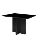 Mesa De Jantar Para Sala E Cozinha Vidro Preto 1,20m Grande