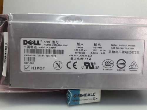 Fuente Dell Para Servidor / Poweredge 1800 / Pn P2591