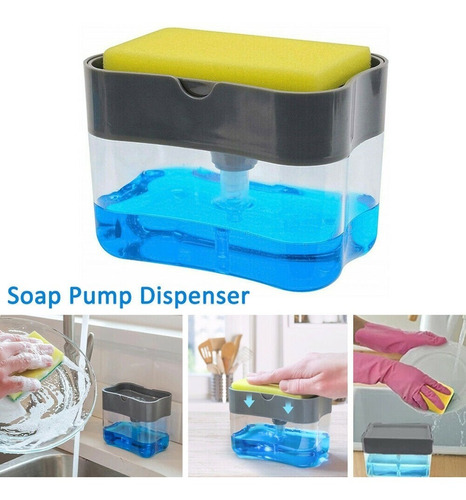 Dispenser Detergente Esponja Jabon Cocina Lavaplatos