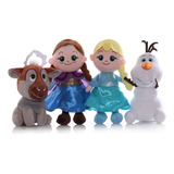 4pcs Frozen Elsa Anna Muñeca Peluche Juguete Niños Regalo