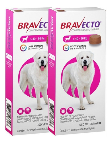 Bravecto Antipulga Carrapato Combo 2un  Cães De 40a56kg