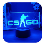 Luminária 3d Led Cs Go Gamer - Abajur De Mesa