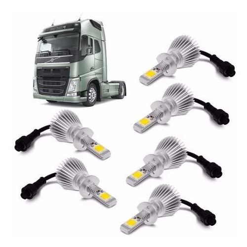 Kit Lampada Super Led Volvo Fh540 Farol E Milha 6000k